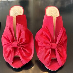 Vince Camuto Red Bow Mule Slides